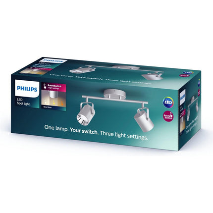 Philips Byre Deckenleuchte  LED  2x 4,3 Watt | Silber incl Leuchtmittel und Befestigung neu OVP