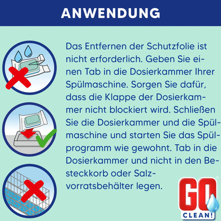 Go Clean  All-in-1 Spülmaschinen Tabs, 500er Box, wasserlösliche Folie 10 Kg