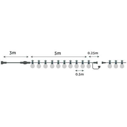 Avide Outdoor-Lichterkette, AOS10LE40BRL-WW, 5m WW erweiterbar