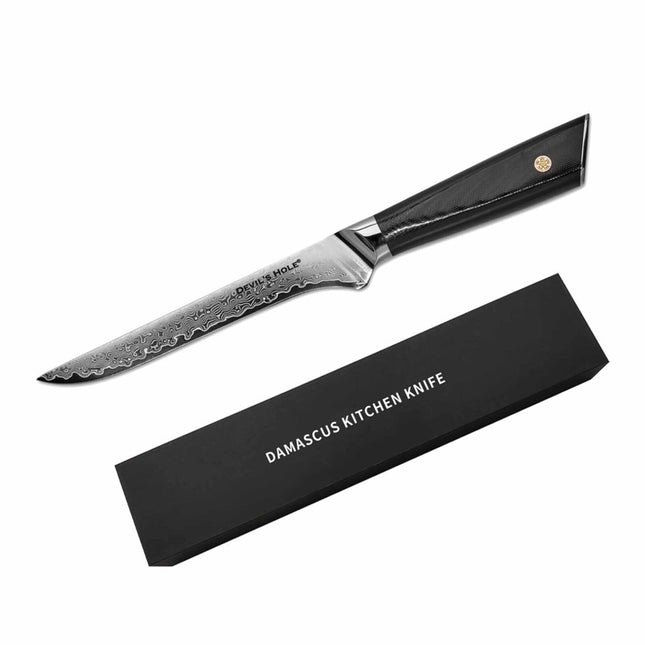 Devil's Hole® Damastmesser Ausbeinmesser Schwarz