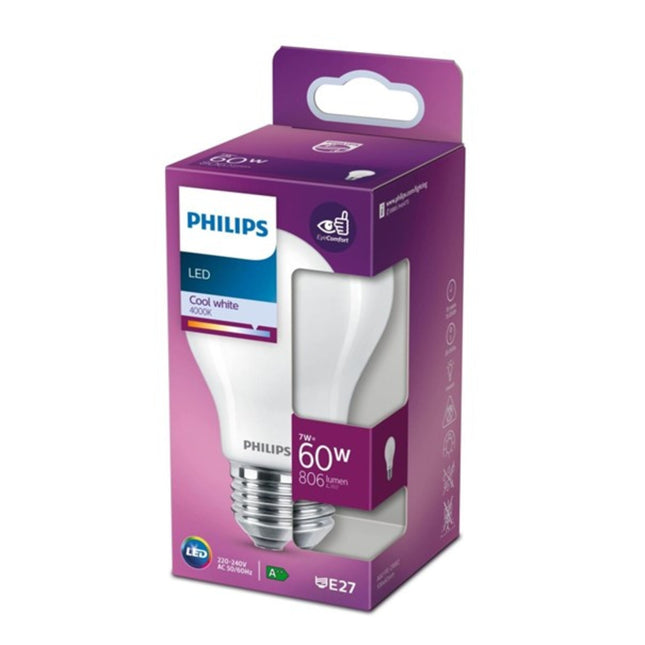 Philips LED-Lampe entspricht 60 W E27 Kaltweiß, nicht dimmbar  3 stk.