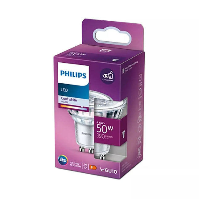 Philips LED Leuchtmittel Glas Reflektor 4,6W = 50W GU10 390lm Neutralweiß 4000K