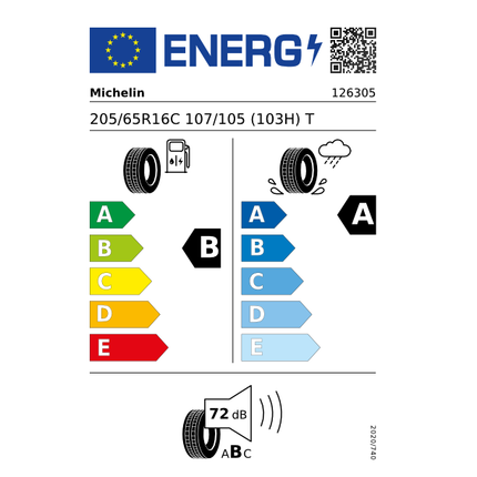 Michelin AGILIS 3 - 205/65R16C 107/105T (103H) - Sommer 126305