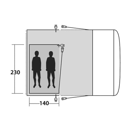 Outwell Innerzelt for  Jonesville 290SA  / Wolfburg 38A