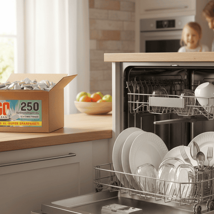 250 Tabs HQ Go Clean  All-in-1 SpülmaschinenTabs, 250er Box, in wasserlösliche Folie 5 Kg Karton